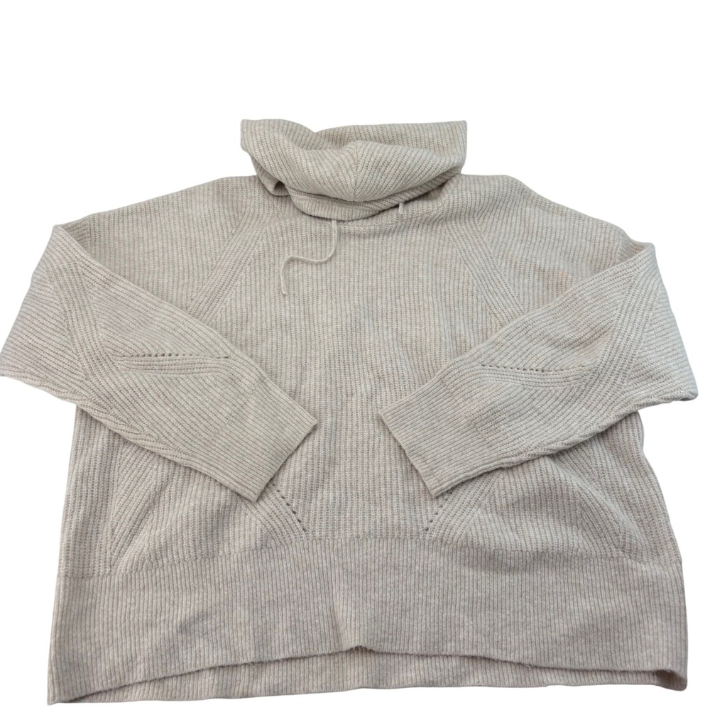 CALIA Womens XXL Oatmeal Heather Cowl Neck Drawstring Knit Sweater RN104141